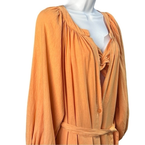 YFB Napa Dress & Bralette Women’s Small Orange Ombré Linen Blend Sundress Set - Picture 15 of 15